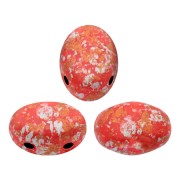 Cuentas de vidrio Samos® por Puca® 7x5 mm Opaque Light Coral Tweedy x10g