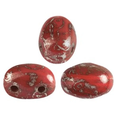 Cuentas de vidrio Samos® por Puca® 7x5 mm Opaque Light Coral New Picasso x10g
