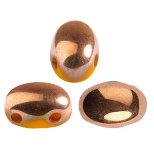 Cuentas de vidrio Samos® por Puca® 7x5 mm Opaque Hyacinth Capri Gold x10g