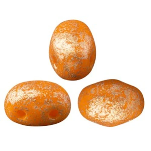 Cuentas de vidrio Samos® por Puca® 7x5 mm Opaque Hyacinth Gold Splash x10g