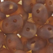 SuperDuo 2,5x5 mm Stone Matte Smoky Topaz x10g