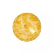 Cabuchón redondo de cristal by Puca® 14 mm - Opaque Beige Spotted x1