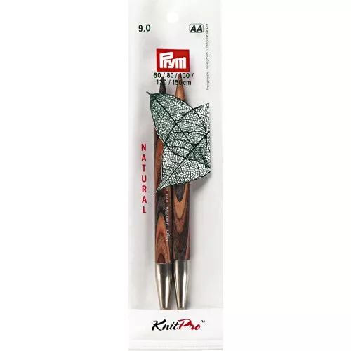 Puntas de agujas de tejer intercambiables de madera Prym - 9 mm - Naturel x2
