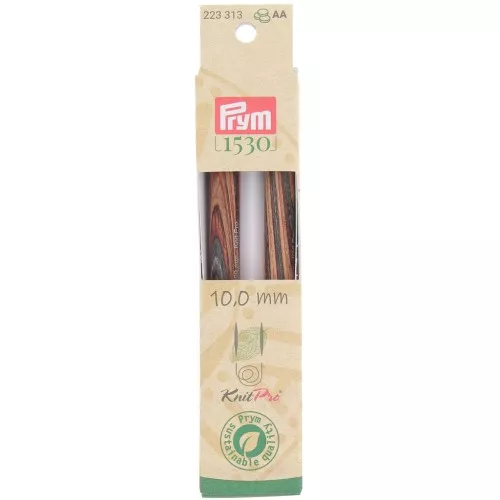Puntas de agujas de tejer intercambiables de madera Prym - 10 mm - Naturel x2