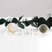 Anillo ajustable para cabujón de 15 mm - Plateado x1