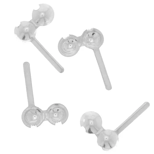 Tapones para cadena de bolas de 4 mm con pasador de plata 925 x5
