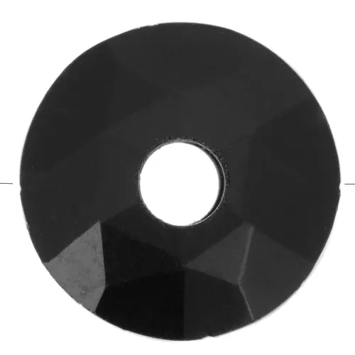 Cuenta donuts facetada 12 mm piedra gema - Onyx Noir x1