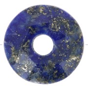 Cuenta donuts facetada 12 mm piedra gema - Lapis lazuli x1