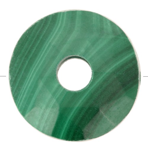 Cuenta donuts facetada 12 mm piedra gema - Malachite x1