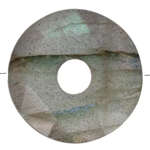Cuenta donuts facetada 12 mm piedra gema - Labradorite x1