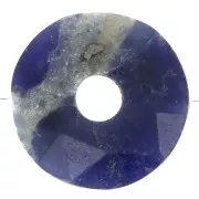 Cuenta donuts facetada 12 mm piedra gema - Sodalite x1