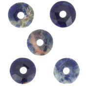 Cuenta donuts facetada 12 mm piedra gema - Sodalite x1