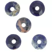 Cuenta donuts facetada 12 mm piedra gema - Sodalite x1