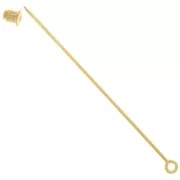 Alfiler anilla con capuchón 65 mm dorado x1