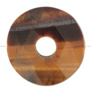 Cuenta donuts facetada 12 mm piedra gema - Oeil de tigre x1|raw }}