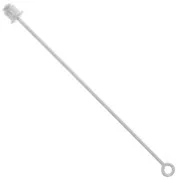 Alfiler anilla con capuchón 65 mm plateado x1