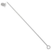 Alfiler anilla con capuchón 65 mm plateado x1