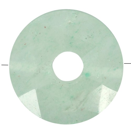 Cuenta donuts facetada 12 mm piedra gema - Aventurine x1