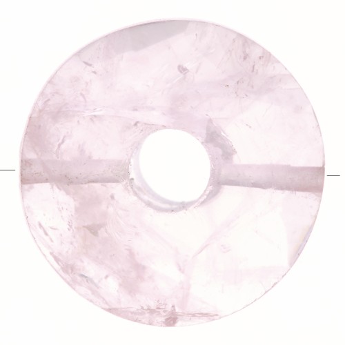Cuenta donuts facetada 12 mm piedra gema - Quartz rose x1