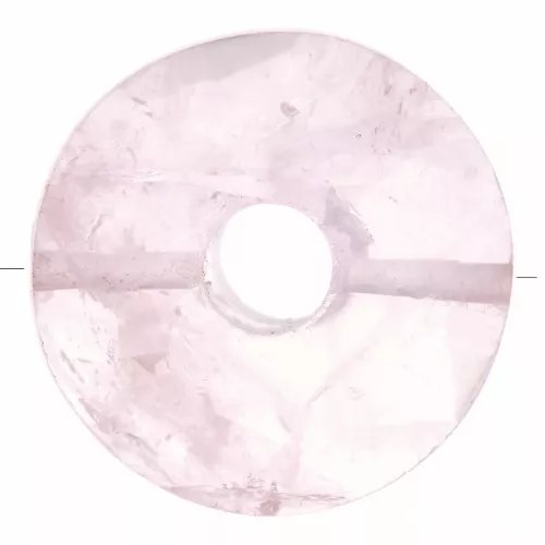Cuenta donuts facetada 12 mm piedra gema - Quartz rose x1