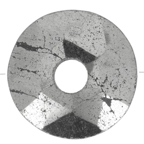Cuenta donuts facetado 12 mm piedra gema - Pyrite x1