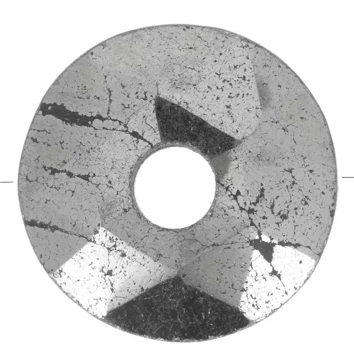 Cuenta donuts facetado 12 mm piedra gema - Pyrite x1