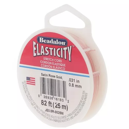 Elasticidad 0,8 mm - Dorado rosa satinado x25m