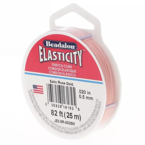 Elasticidad 0,5 mm - Dorado rosa satinado x25m