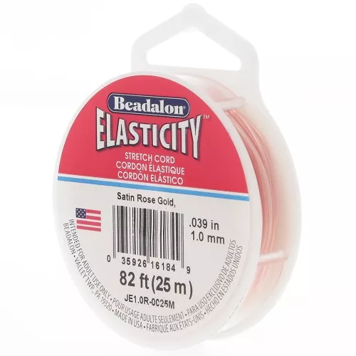 Elasticidad 1 mm - Dorado rosa satinado x25m