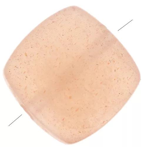 Cuenta cuadrada plana de 8 mm de piedra preciosa - Peach Moonstone x1