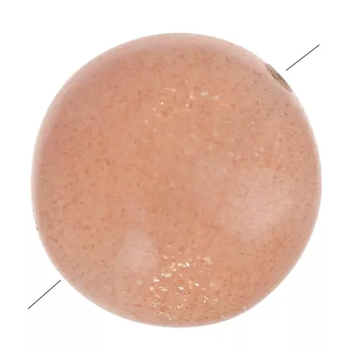 Cuenta plana redonda - palet - gema de 8 mm - Piedra de luna melocotón x1
