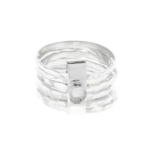 Anillo para cabujón 4 mm - Tamaño 58 - Plata 925 x1