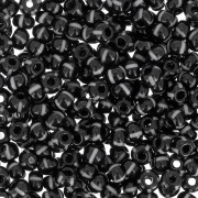 Cuentas de Rocalla Preciosa rayadas 8/0, 3 mm - Negro - Blanco, 20 g