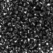 Cuentas de Rocalla Preciosa rayadas 8/0, 3 mm - Negro - Blanco, 20 g