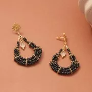 Cuentas de Rocalla Preciosa rayadas 8/0, 3 mm - Negro - Blanco, 20 g
