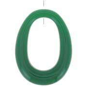 Colgante de ovale de resina opaca 44x33 mm - Verde Esmeralda x1