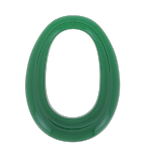 Colgante de ovale de resina opaca 44x33 mm - Verde Esmeralda x1