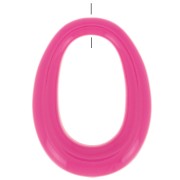 Colgante de ovale de resina opaca 44x33 mm - Rose Fuchsia x1