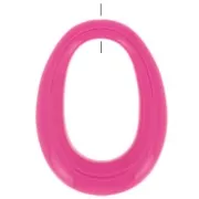 Colgante de ovale de resina opaca 44x33 mm - Rose Fuchsia x1