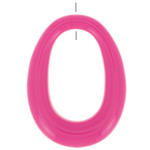 Colgante de ovale de resina opaca 44x33 mm - Rose Fuchsia x1