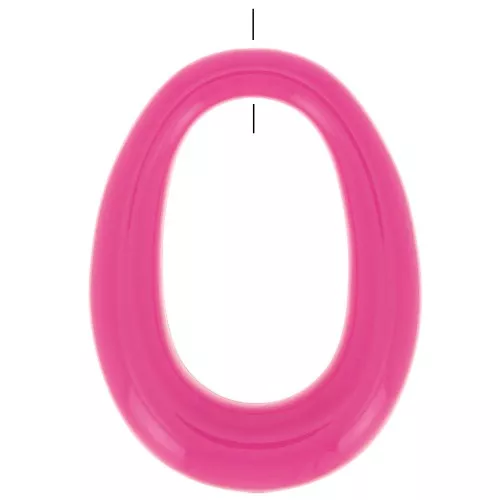 Colgante de ovale de resina opaca 44x33 mm - Rose Fuchsia x1