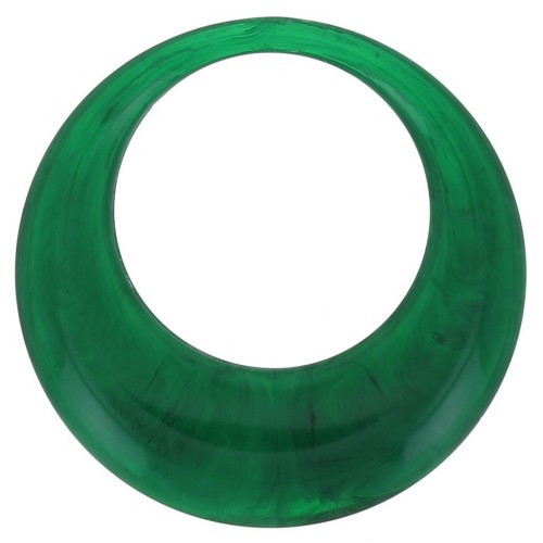 Colgante de resina opaca en forma de círculo hueco 44 mm - Verde oscuro jaspeado x1