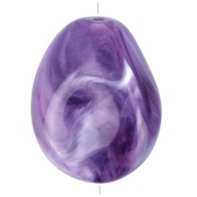Cuenta plana irregular 25x20 mm en resina opaca - Violeta jaspeado x1