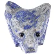 Colgante Cabeza de Lobo 35x25 mm en piedra preciosa- Lapis lazuli x1