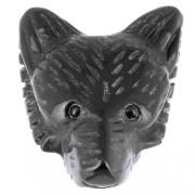 Colgante Cabeza de Lobo 35x25 mm en piedra preciosa- Agate Negra x1