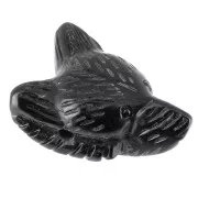 Colgante Cabeza de Lobo 35x25 mm en piedra preciosa- Agate Negra x1