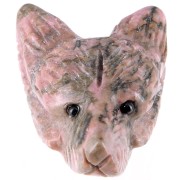 Colgante Cabeza de Lobo 35x25 mm en piedra preciosa - Rhodonite x1|raw }}