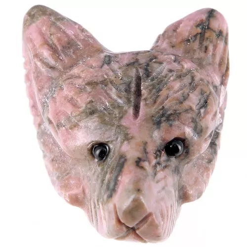 Colgante Cabeza de Lobo 35x25 mm en piedra preciosa - Rhodonite x1