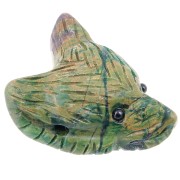 Colgante Cabeza de Lobo 35x25 mm en piedra preciosa- Jade verte x1