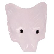 Colgante Cabeza de Lobo 35x25 mm en piedra preciosa - Cuarzo Rosa x1|raw }}